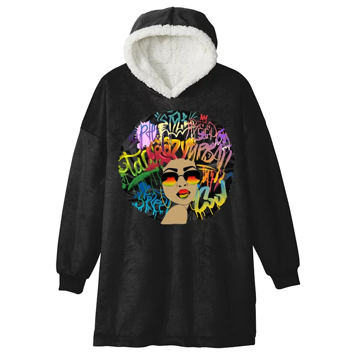 Afro Proud Black Woman Dashiki Melanin Hooded Wearable Blanket