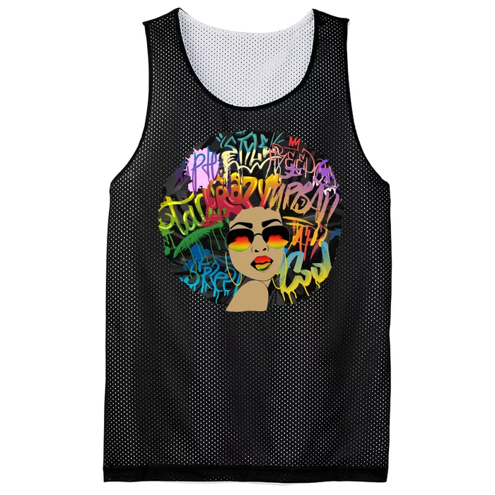 Afro Proud Black Woman Dashiki Melanin Mesh Reversible Basketball Jersey Tank