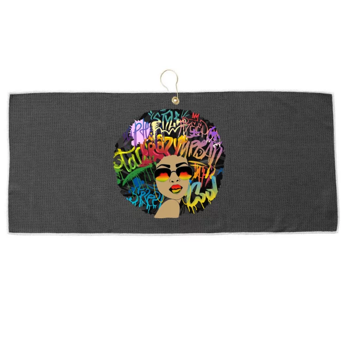 Afro Proud Black Woman Dashiki Melanin Large Microfiber Waffle Golf Towel