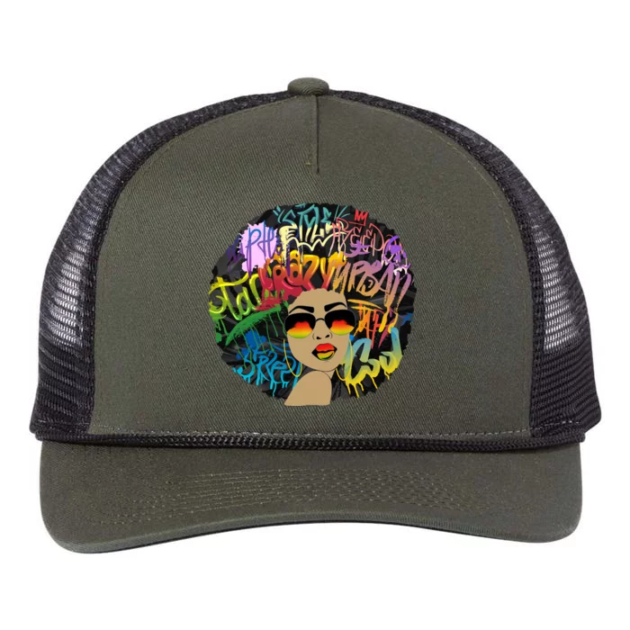 Afro Proud Black Woman Dashiki Melanin Retro Rope Trucker Hat Cap