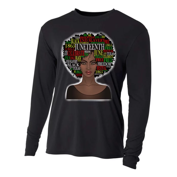 Afro word art Cooling Performance Long Sleeve Crew