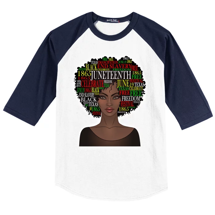 Afro word art Baseball Sleeve Shirt