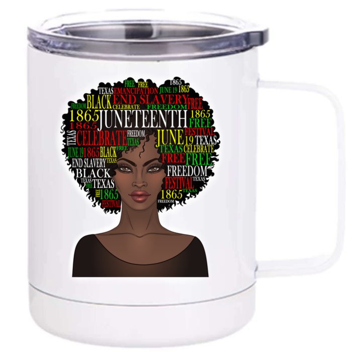 Afro word art Front & Back 12oz Stainless Steel Tumbler Cup