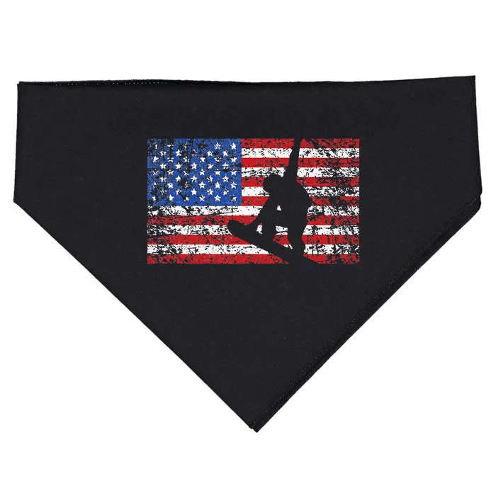 American Flag Snowboarding USA Gift Snowboard Team USA-Made Doggie Bandana