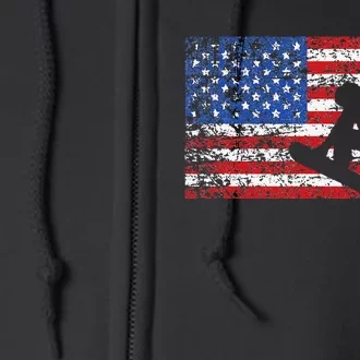 American Flag Snowboarding USA Gift Snowboard Team Full Zip Hoodie