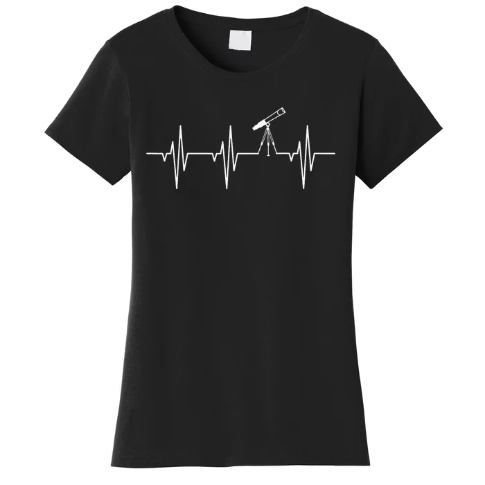 Astronaut funny Solar System Astronomy Heartbeat Women's T-Shirt