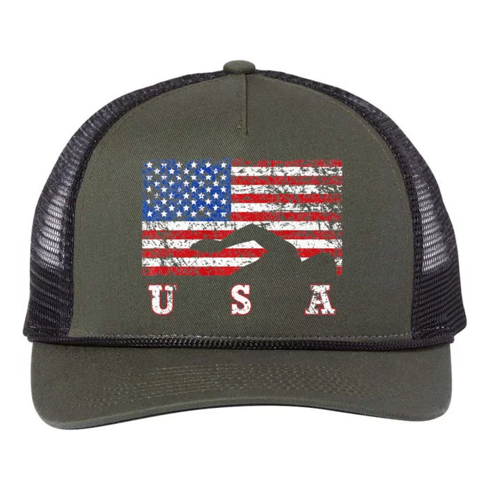 American Flag Swimming USA Swim Team Pool Retro Rope Trucker Hat Cap