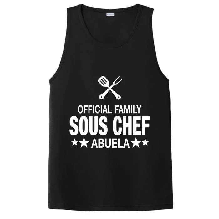 Abuela Family Sous Chef Funny Cooking Abuela Gift Performance Tank