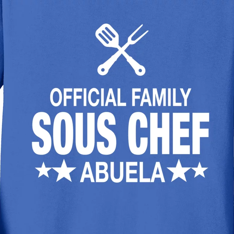 Abuela Family Sous Chef Funny Cooking Abuela Gift Kids Long Sleeve Shirt