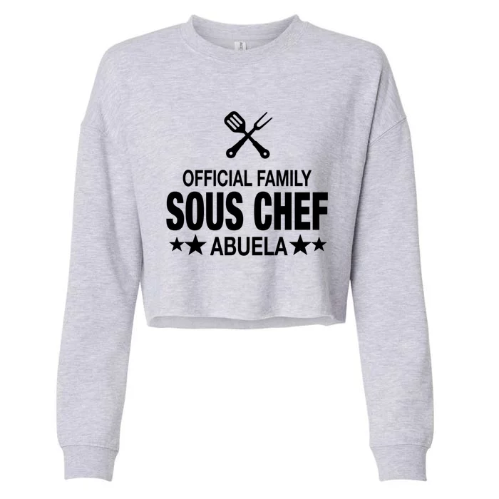 Abuela Family Sous Chef Funny Cooking Abuela Gift Cropped Pullover Crew