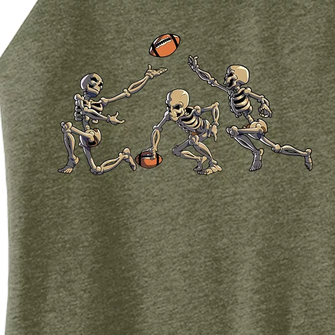 American Football Skeleton Halloween Football Fan Women’s Perfect Tri Rocker Tank