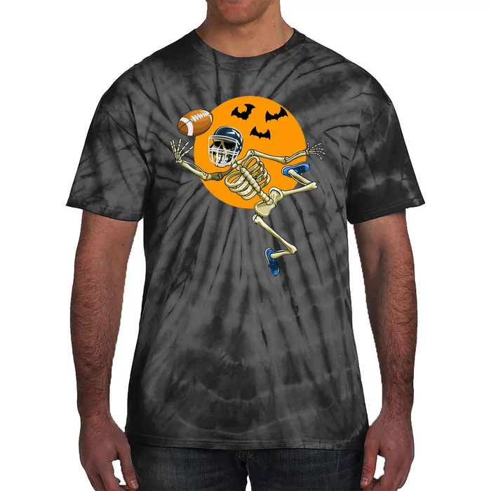 American Football Skeleton Halloween Tie-Dye T-Shirt