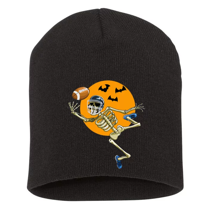 American Football Skeleton Halloween Short Acrylic Beanie