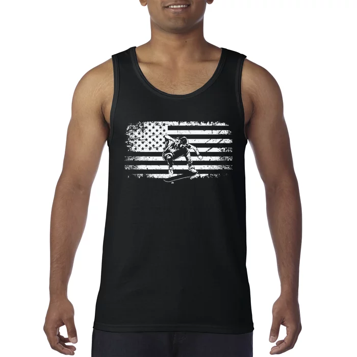 American Flag Skateboard Apparel Skateboarder Skateboard Tank Top