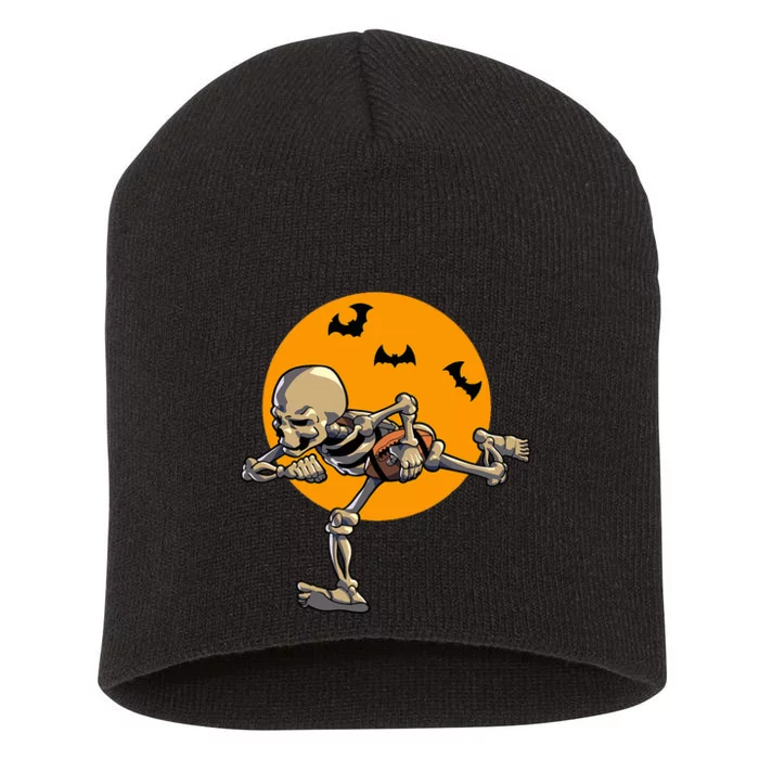 American Football Skeleton Halloween Short Acrylic Beanie