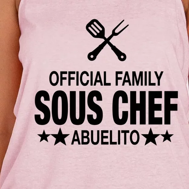 Abuelito Family Sous Chef Funny Cooking Abuelito Meaningful Gift Women's Knotted Racerback Tank