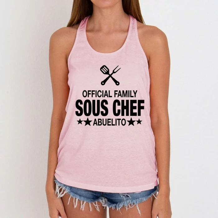 Abuelito Family Sous Chef Funny Cooking Abuelito Meaningful Gift Women's Knotted Racerback Tank