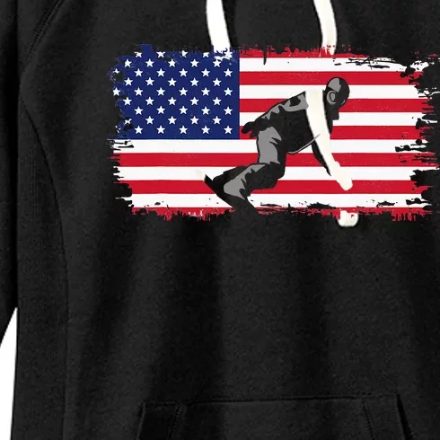 American Flag Snowboard Apparel Snowboarding Snowboard Women's Fleece Hoodie