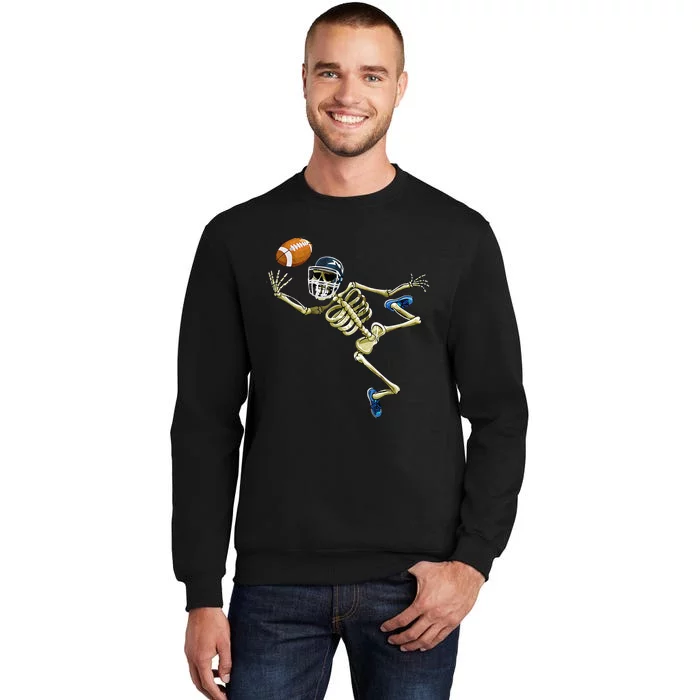 American Football Skeleton Halloween Football Fan Tall Sweatshirt