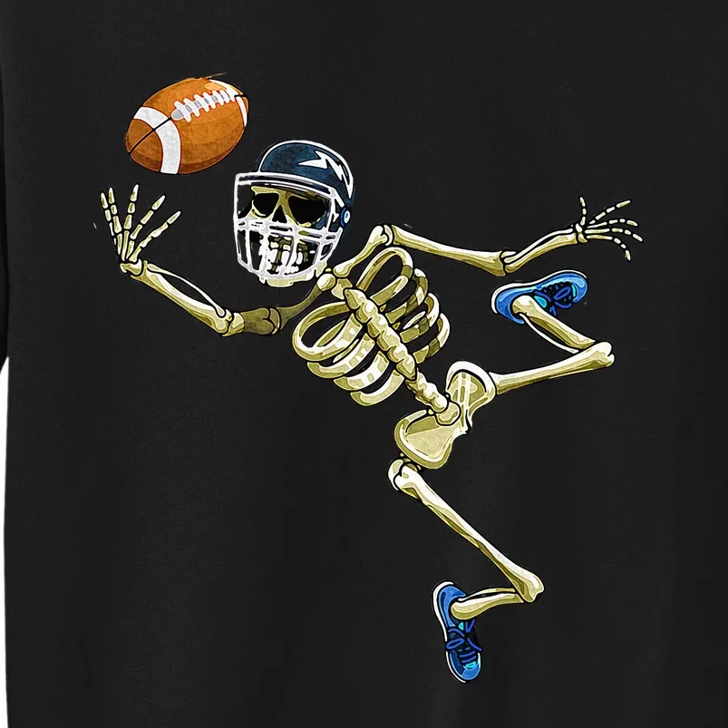 American Football Skeleton Halloween Football Fan Tall Sweatshirt