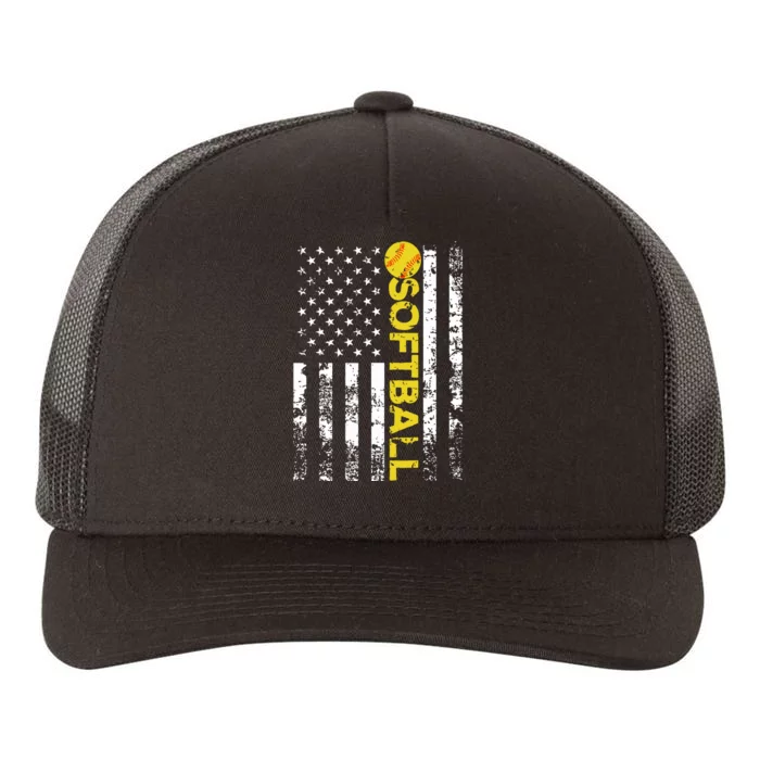 American Flag Softball Team Gift Yupoong Adult 5-Panel Trucker Hat