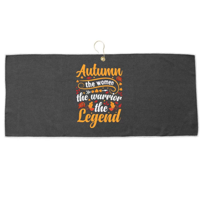 Autumn Fall Season Legend Graphic Large Microfiber Waffle Golf Towel