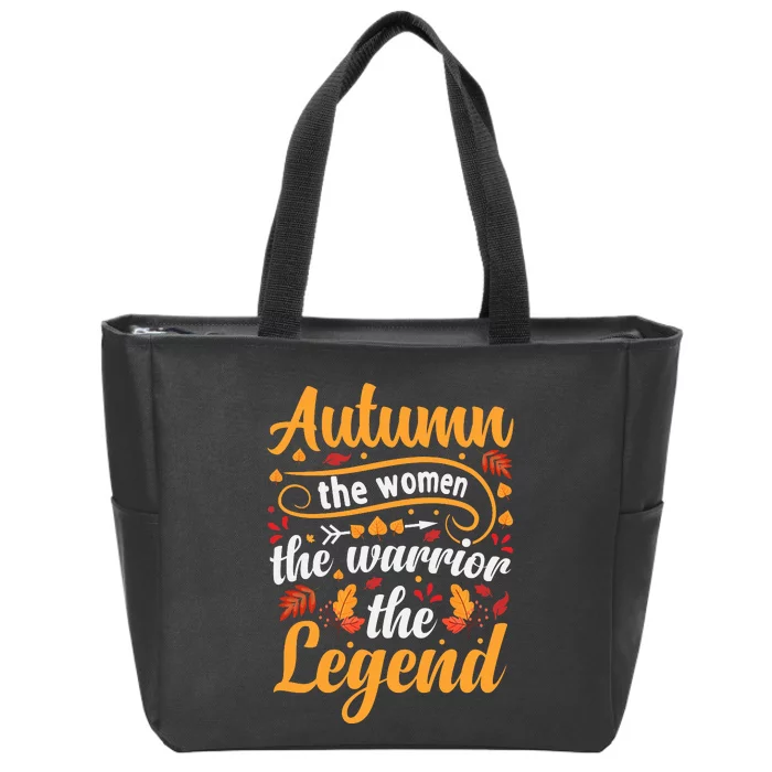 Autumn Fall Season Legend Graphic Zip Tote Bag