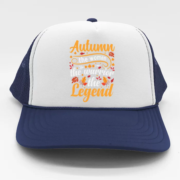 Autumn Fall Season Legend Graphic Trucker Hat