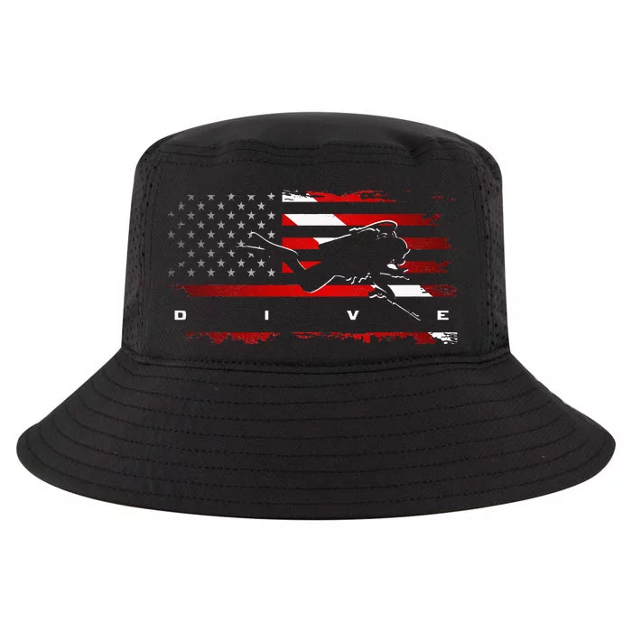 American Flag Scuba Diving Apparel Scuba Diving Cool Comfort Performance Bucket Hat