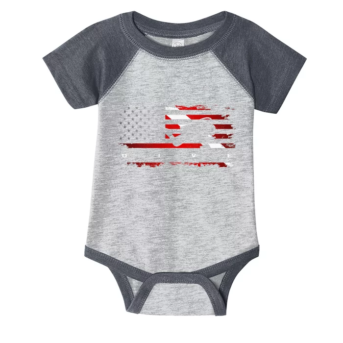 American Flag Scuba Diving Apparel Scuba Diving Infant Baby Jersey Bodysuit