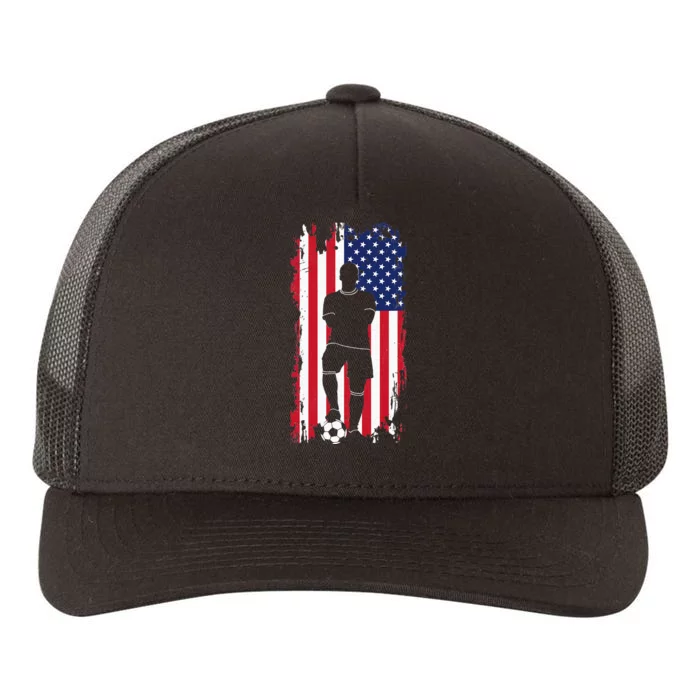 American Flag Soccer Apparel Soccer Yupoong Adult 5-Panel Trucker Hat