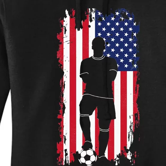 American Flag Soccer Apparel Soccer Women's Pullover Hoodie