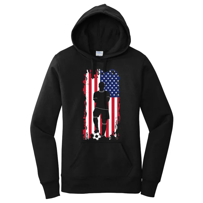 American Flag Soccer Apparel Soccer Women's Pullover Hoodie