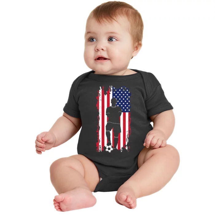 American Flag Soccer Apparel Soccer Baby Bodysuit