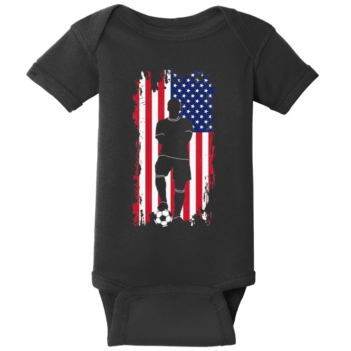 American Flag Soccer Apparel Soccer Baby Bodysuit