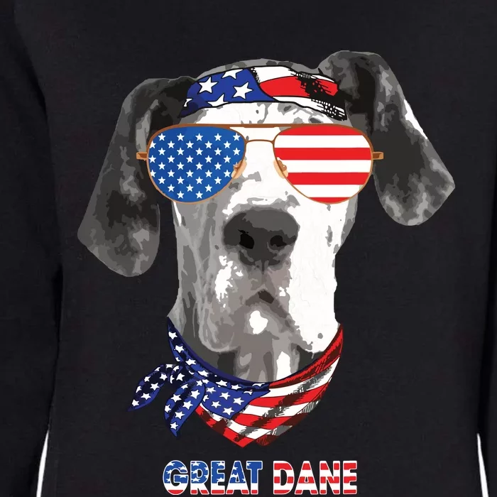 American Flag Shirts Great Dane Dog Lover Gifts Womens California Wash Sweatshirt