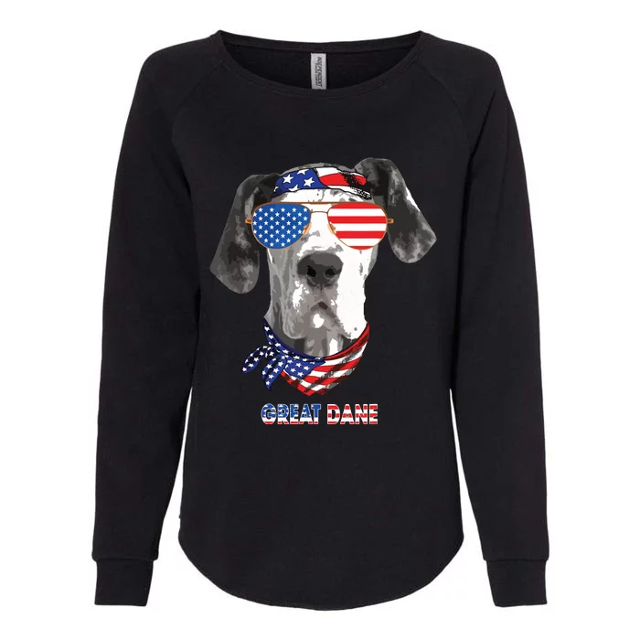 American Flag Shirts Great Dane Dog Lover Gifts Womens California Wash Sweatshirt