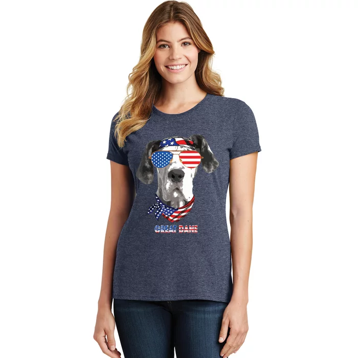 American Flag Shirts Great Dane Dog Lover Gifts Women's T-Shirt