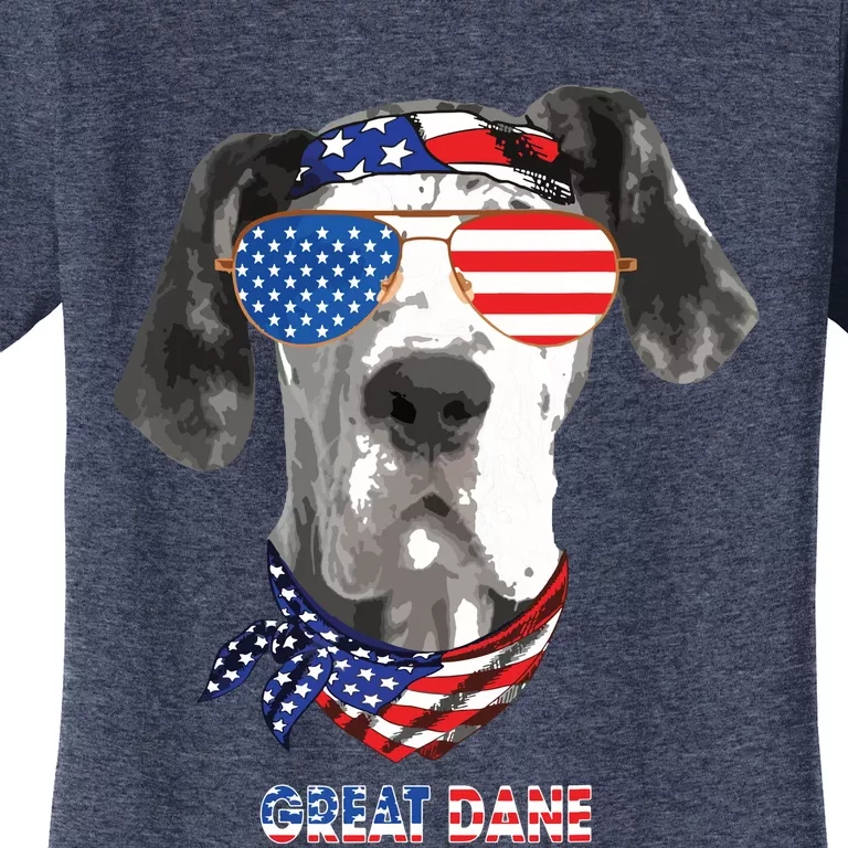 American Flag Shirts Great Dane Dog Lover Gifts Women's T-Shirt