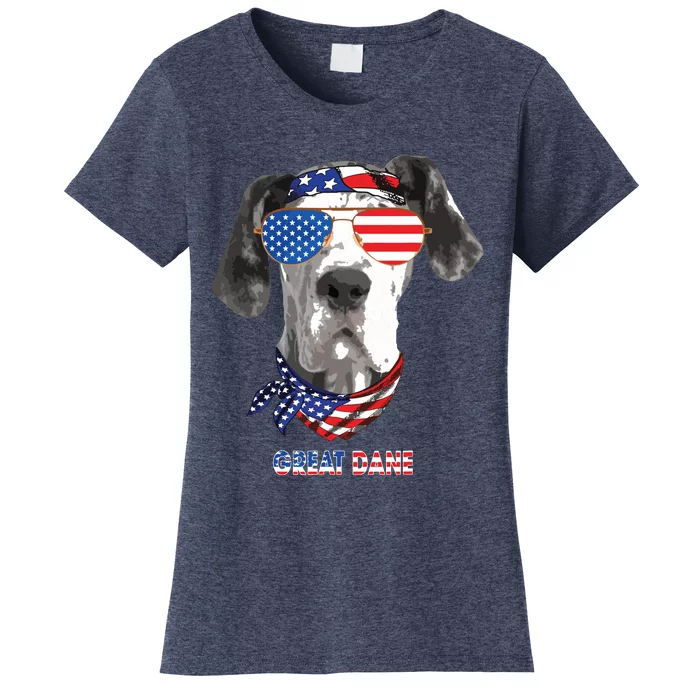 American Flag Shirts Great Dane Dog Lover Gifts Women's T-Shirt