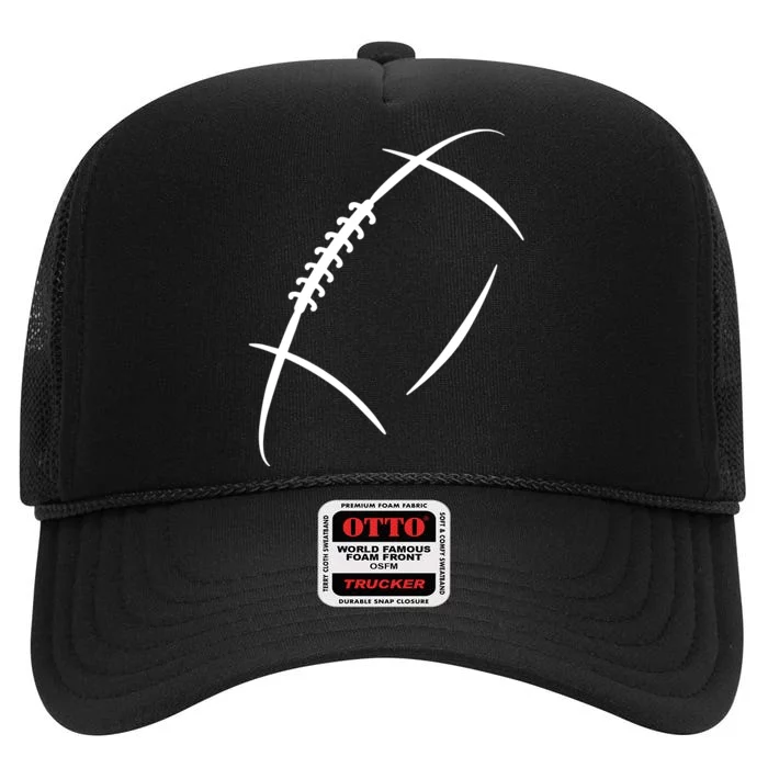 American Football Silhouette, Football High Crown Mesh Trucker Hat