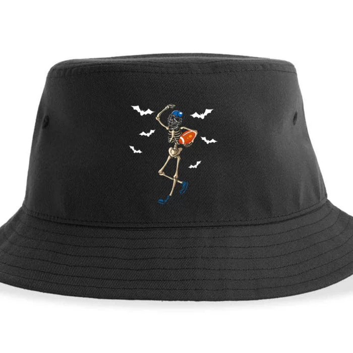 American Football Skeleton Halloween Football Fan Sustainable Bucket Hat