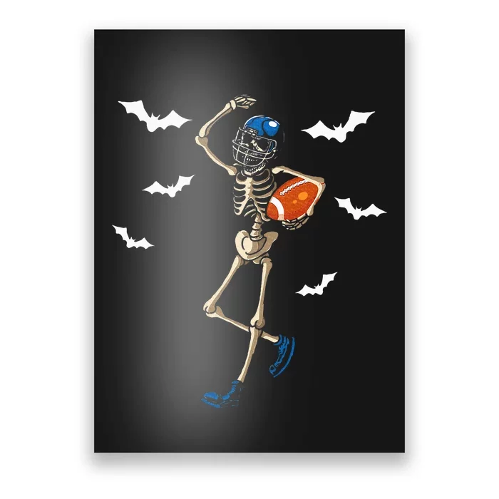 American Football Skeleton Halloween Football Fan Poster