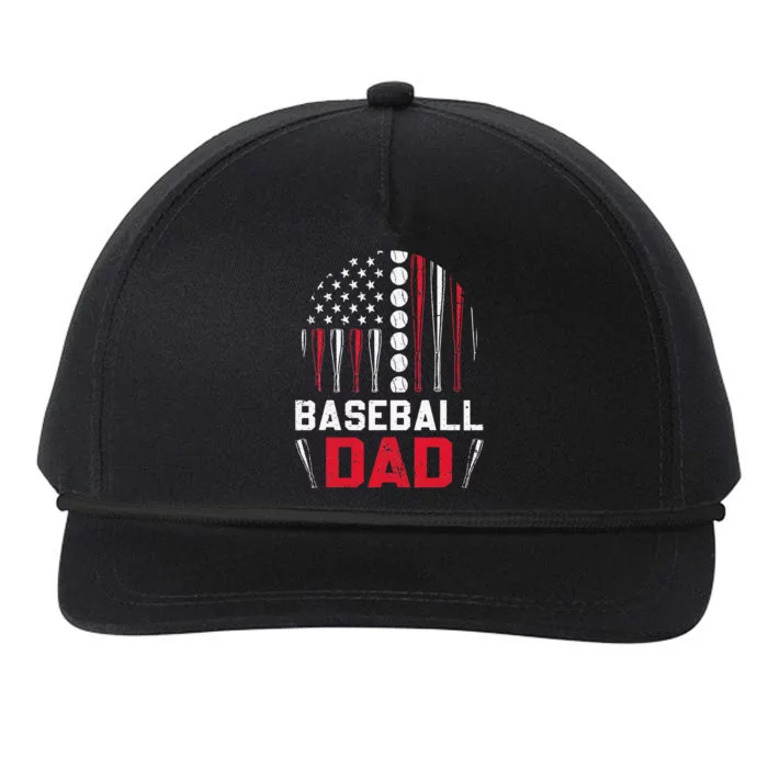 American Flag Softball Baseball Dad Gift Ball Fathers Day Gift Snapback Five-Panel Rope Hat