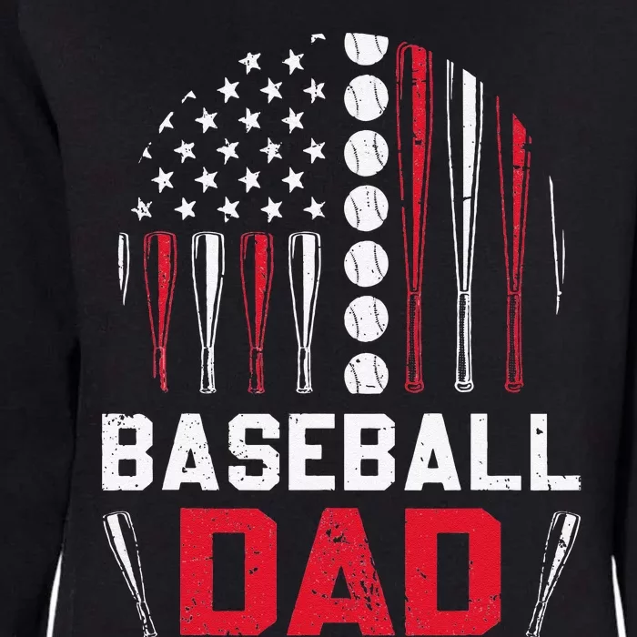 American Flag Softball Baseball Dad Gift Ball Fathers Day Gift Womens California Wash Sweatshirt