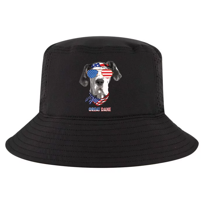 American Flag Shirts Great Dane Dog Lover Gifts Cool Comfort Performance Bucket Hat