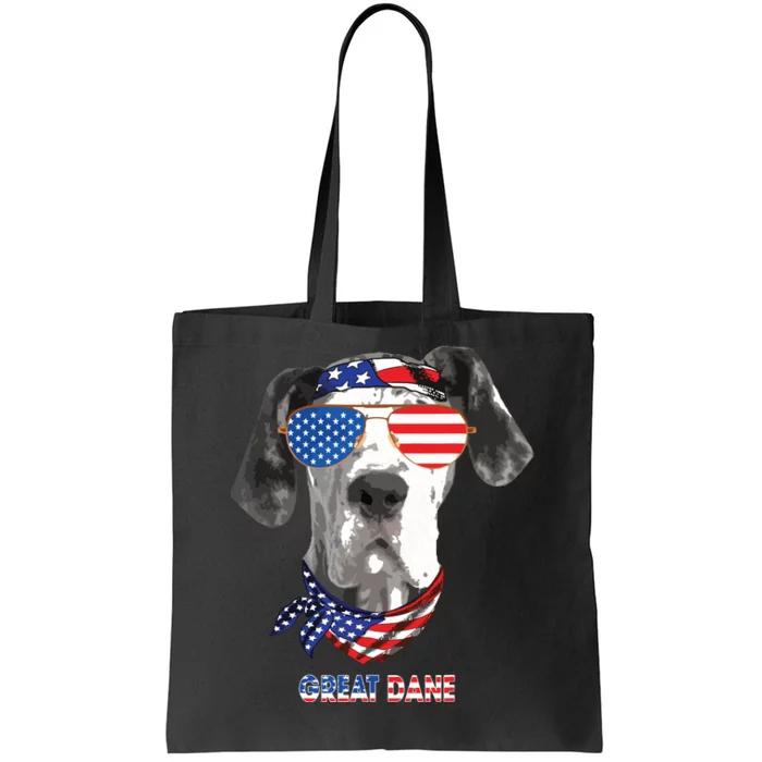 American Flag Shirts Great Dane Dog Lover Gifts Tote Bag