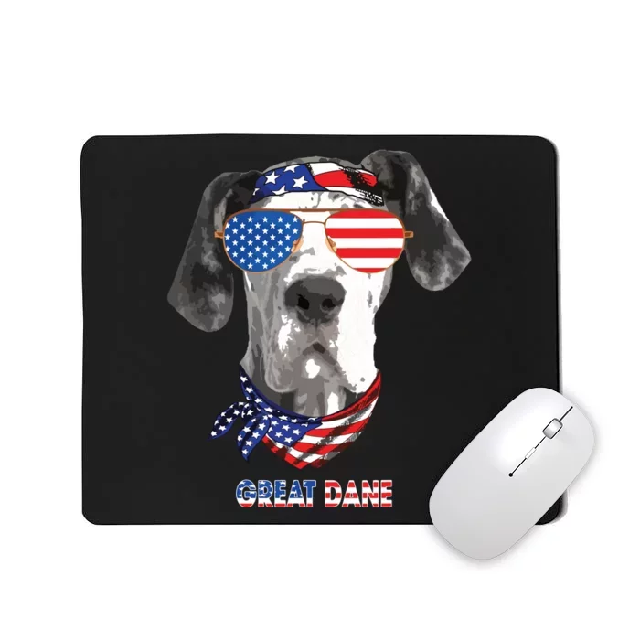 American Flag Shirts Great Dane Dog Lover Gifts Mousepad