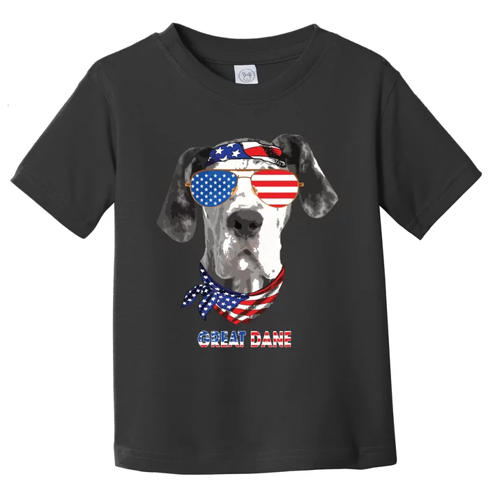 American Flag Shirts Great Dane Dog Lover Gifts Toddler T-Shirt