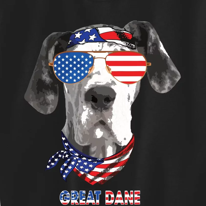 American Flag Shirts Great Dane Dog Lover Gifts Kids Sweatshirt